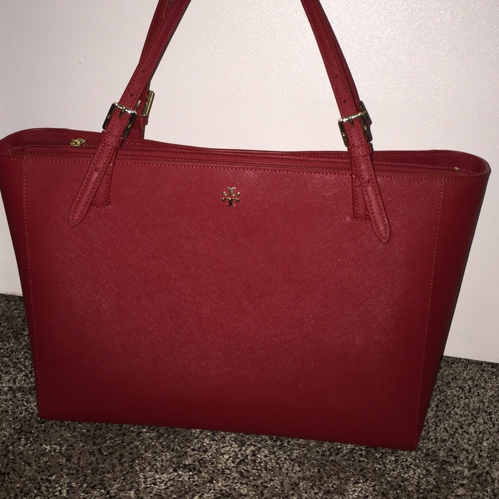 Tory burch large red York buckle tote